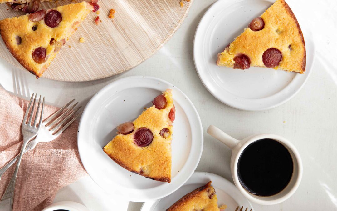 Italian Breakfast Cake with Cornmeal, Grapes and Citrus